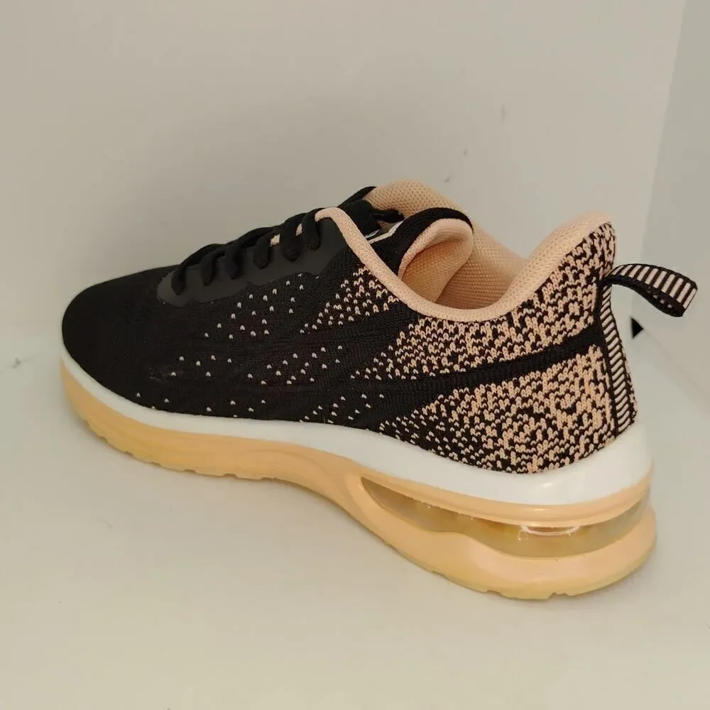 Gannou Air Womens Pre-owned Coral & Black Running Sneakers - sz. 6 BEAUTIES!!